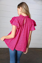 Load image into Gallery viewer, Fandango Leopard Print Mock Neck Flutter Sleeve Top