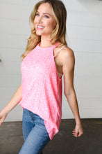 Load image into Gallery viewer, Neon Pink Two Tone Sleeveless Halter Top