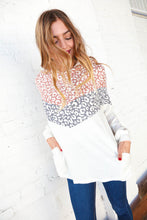 Load image into Gallery viewer, Mauve &amp; Grey Leopard Chevron Color Block Hoodie