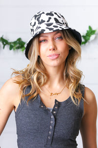 Cow Print Canvas Bucket Hat