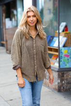 Load image into Gallery viewer, Mocha Washed Cotton Gauze Button Down Shirt