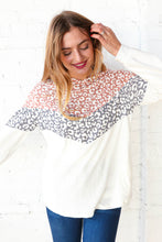 Load image into Gallery viewer, Mauve &amp; Grey Leopard Chevron Color Block Hoodie