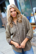 Load image into Gallery viewer, Mocha Washed Cotton Gauze Button Down Shirt