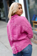 Load image into Gallery viewer, Magenta Washed Cotton Gauze Button Down Shirt