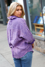 Load image into Gallery viewer, Violet Washed Cotton Gauze Button Down Shirt
