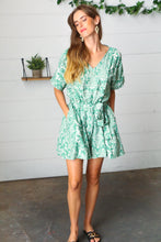 Load image into Gallery viewer, Sage Green Boho Surplice Pocketed Romper