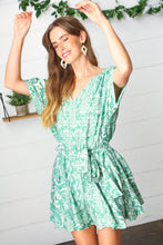 Load image into Gallery viewer, Sage Green Boho Surplice Pocketed Romper