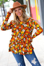 Load image into Gallery viewer, Rust Flat Floral Tiered Babydoll Top