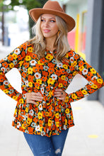 Load image into Gallery viewer, Rust Flat Floral Tiered Babydoll Top