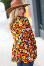 Load image into Gallery viewer, Rust Flat Floral Tiered Babydoll Top