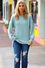 Load image into Gallery viewer, Sage Mineral Wash Rib Knit Pullover Top