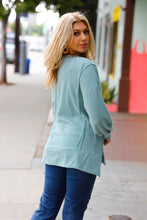 Load image into Gallery viewer, Sage Mineral Wash Rib Knit Pullover Top