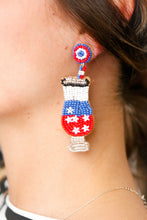 Load image into Gallery viewer, Freedom Cocktail Beaded Dangle Earrings