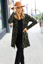 Load image into Gallery viewer, Weekend Envy Olive Animal Print Open Cardigan