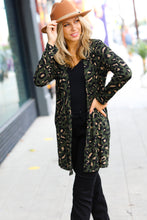Load image into Gallery viewer, Weekend Envy Olive Animal Print Open Cardigan