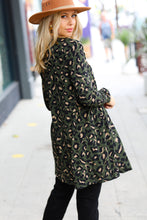 Load image into Gallery viewer, Weekend Envy Olive Animal Print Open Cardigan