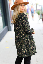 Load image into Gallery viewer, Weekend Envy Olive Animal Print Open Cardigan
