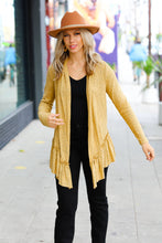Load image into Gallery viewer, Face the Day Mustard Two-Tone Ruffle Cardigan