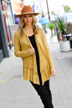 Load image into Gallery viewer, Face the Day Mustard Two-Tone Ruffle Cardigan
