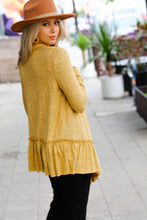 Load image into Gallery viewer, Face the Day Mustard Two-Tone Ruffle Cardigan