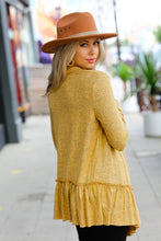 Load image into Gallery viewer, Face the Day Mustard Two-Tone Ruffle Cardigan
