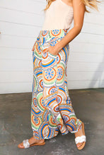 Load image into Gallery viewer, Multicolor Mandala Print Smocked Waist Side Slit Palazzo Pants