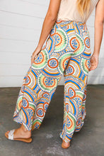 Load image into Gallery viewer, Multicolor Mandala Print Smocked Waist Side Slit Palazzo Pants