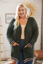 Load image into Gallery viewer, Forest Green Chenille Velvet Open Pocket Cardigan