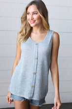 Load image into Gallery viewer, Light Blue Two Tone Button Down Sleeveless Top
