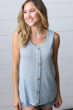 Load image into Gallery viewer, Light Blue Two Tone Button Down Sleeveless Top