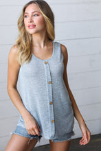 Load image into Gallery viewer, Light Blue Two Tone Button Down Sleeveless Top