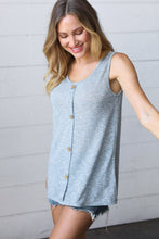 Load image into Gallery viewer, Light Blue Two Tone Button Down Sleeveless Top
