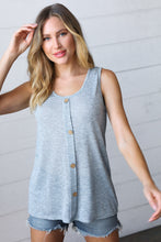 Load image into Gallery viewer, Light Blue Two Tone Button Down Sleeveless Top