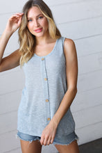 Load image into Gallery viewer, Light Blue Two Tone Button Down Sleeveless Top