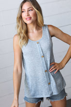 Load image into Gallery viewer, Light Blue Two Tone Button Down Sleeveless Top