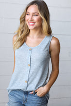 Load image into Gallery viewer, Light Blue Two Tone Button Down Sleeveless Top