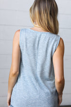 Load image into Gallery viewer, Light Blue Two Tone Button Down Sleeveless Top