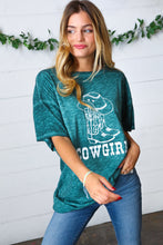 Load image into Gallery viewer, Emerald Cotton Blend COWGIRL Graphic Tee