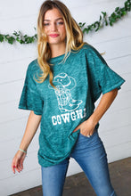 Load image into Gallery viewer, Emerald Cotton Blend COWGIRL Graphic Tee