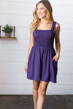 Load image into Gallery viewer, Indigo Terry Smocked Tank Top Baggy Shorts Romper