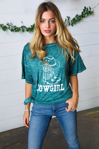 Emerald Cotton Blend COWGIRL Graphic Tee