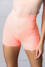 Load image into Gallery viewer, Coral Washed Seamless High Waisted Eyelet Shorts