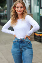 Load image into Gallery viewer, Simple Solutions White Cotton Crew Neck Long Sleeve T-Shirt