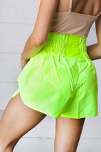 Load image into Gallery viewer, Neon Yellow Smocked Waistband Work Out Shorts
