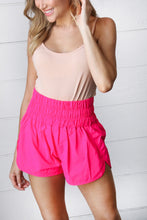 Load image into Gallery viewer, Neon Coral Smocked Waistband Work Out Shorts