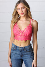 Load image into Gallery viewer, Deep Coral Crochet Lace Bralette with Bra Pads
