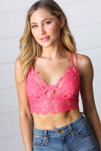 Load image into Gallery viewer, Deep Coral Crochet Lace Bralette with Bra Pads