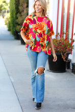 Load image into Gallery viewer, Burnt Orange Drop Shoulder Floral Babydoll Top