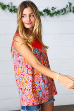 Load image into Gallery viewer, Coral Jacquard Lace Paisley Print Tank Top