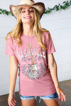 Load image into Gallery viewer, Rose Cotton NASHVILLE Music City Graphic Tee